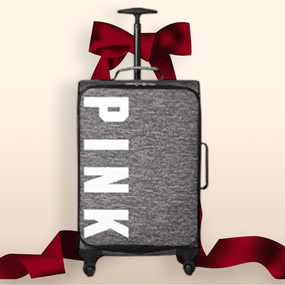 PINK Victoria's Secret Grey Rolling Suitcase